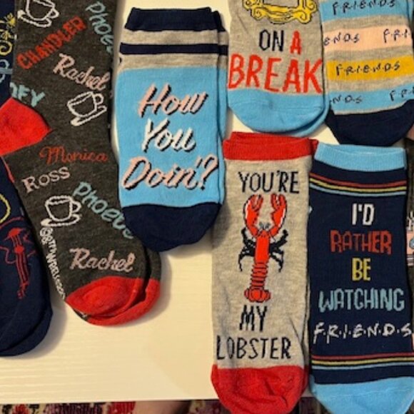 Accessories - Friends Novelty Socks - 15 pair - average Women's size (6/7-10)